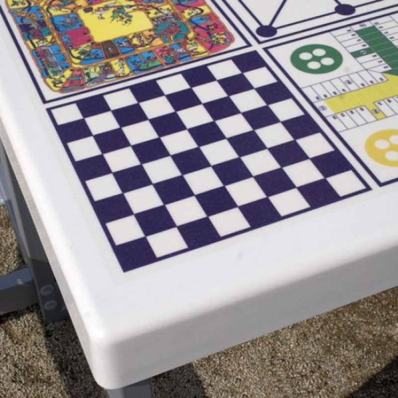 Taula multijocs per a parxís, la oca, tres en ratlla i escacs amb 4 seients